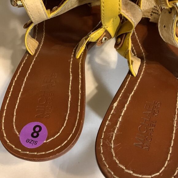 Michael Kors size 8 mustard color sandals/heels - Picture 8 of 11